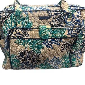 👗💜Vera Bradley Santiago Print Diaper Bag or Large‎ Tote Aqua/Gray